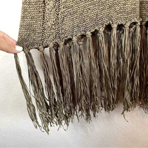 Harve Benard Green Fringe Sleeveless Loose Knit Fringe Sweater Cover Up Size XL - Picture 8 of 14